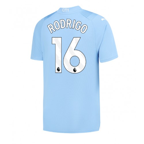 Fotballdrakt Herre Manchester City Rodri Hernandez #16 Hjemmedrakt 2023-24 Kortermet